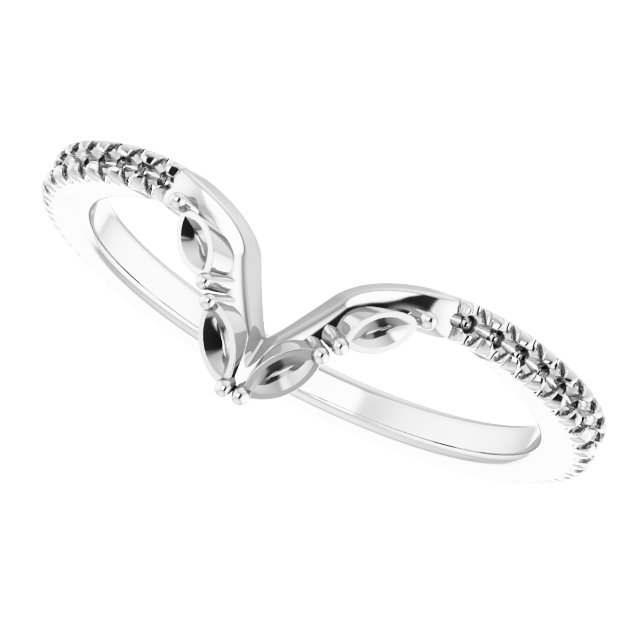 14K White 1/4 CTW Natural Diamond French-Set Matching Band-5