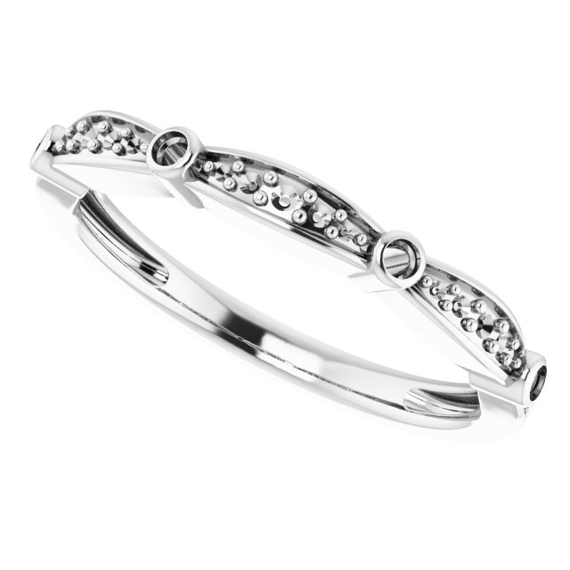 14K White 1/8 CTW Diamond Stackable Anniversary Band