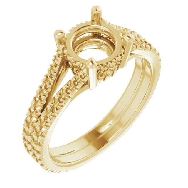 French-Set Double Row Accented Engagement Ring or Band