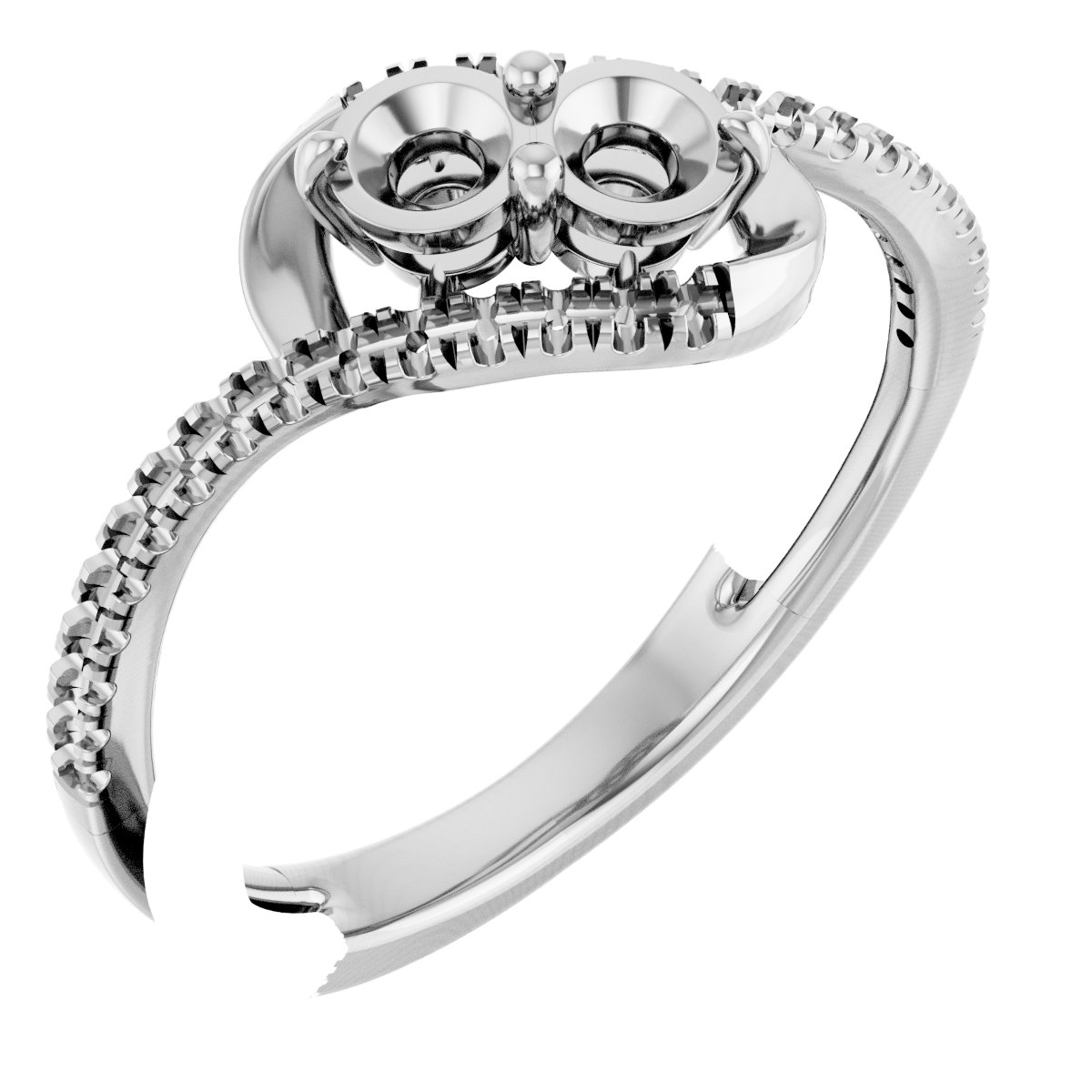 Two-Stone Bypass Engagement Ring or Band