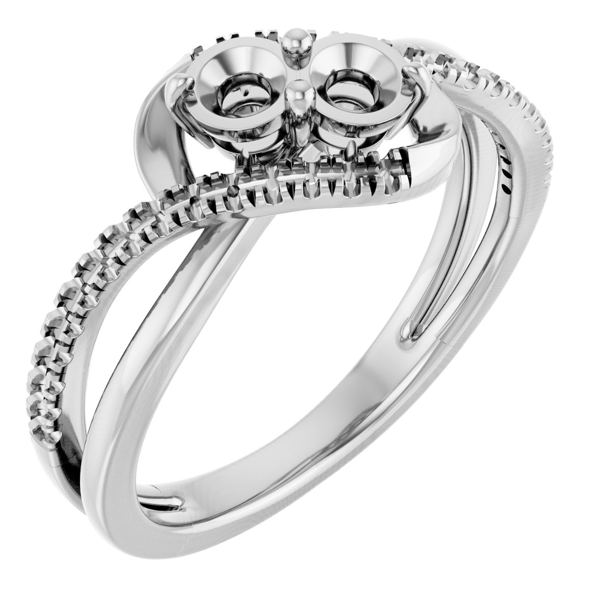 Two-Stone Bypass Engagement Ring or Band