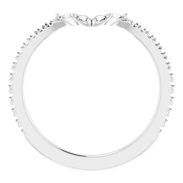 14K White 1/4 CTW Natural Diamond French-Set Matching Band-2