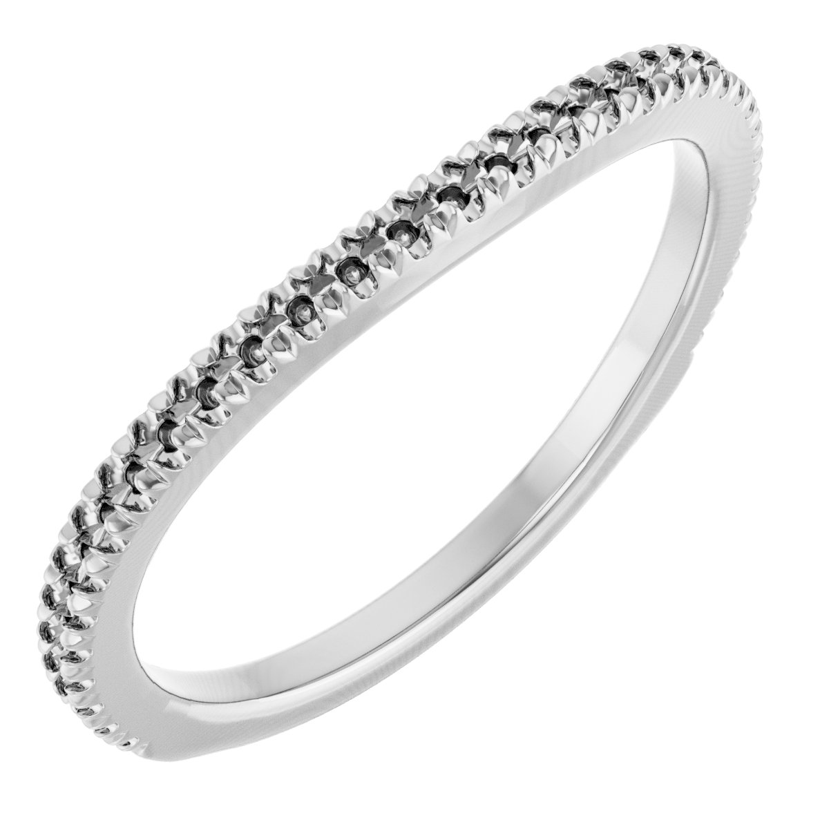 14K White 1/5 CTW Natural Diamond French-Set Matching Band