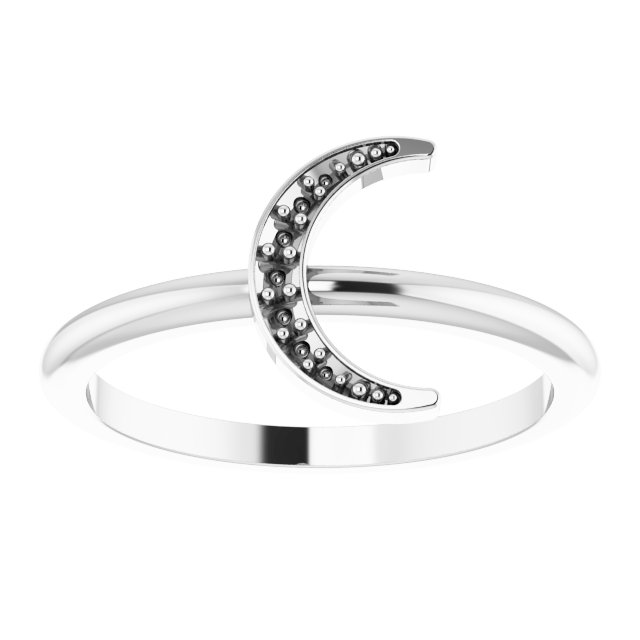 Sterling Silver .04 CTW Natural Diamond Stackable Crescent Ring