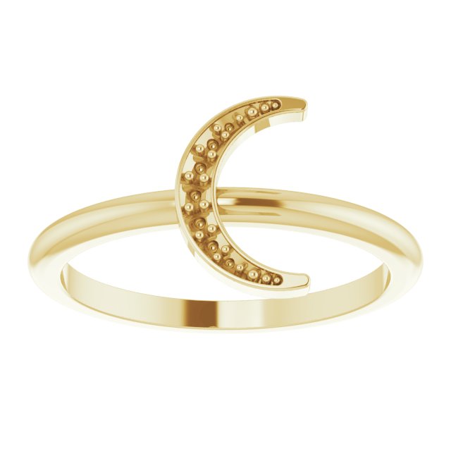 14K Yellow .04 CTW Natural Diamond Stackable Crescent Ring