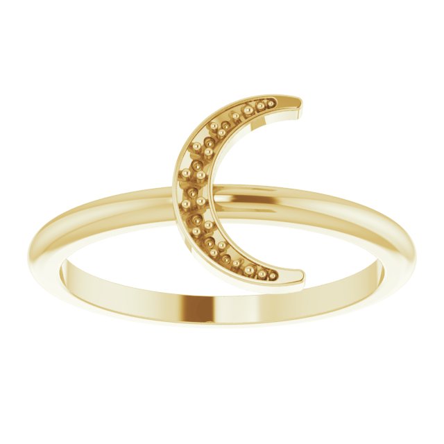 14K Yellow .04 CTW Diamond Stackable Crescent Ring