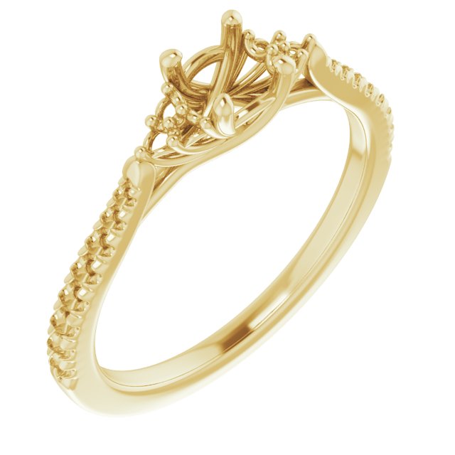 French-Set Accented Engagement Ring