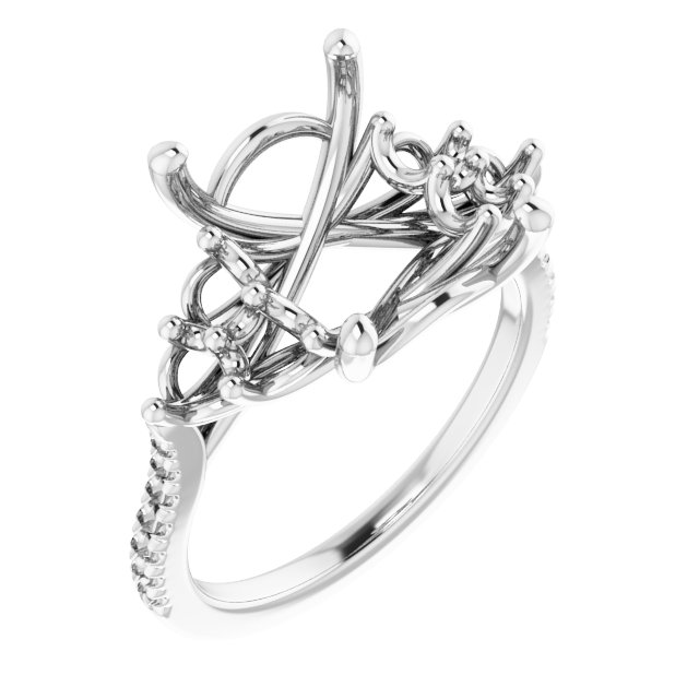 French-Set Accented Engagement Ring