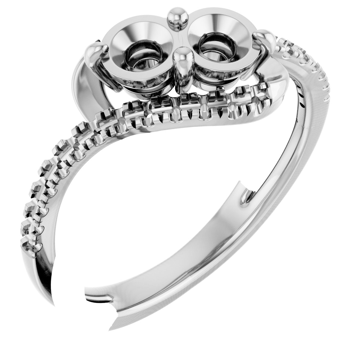 Two-Stone Bypass Engagement Ring or Band