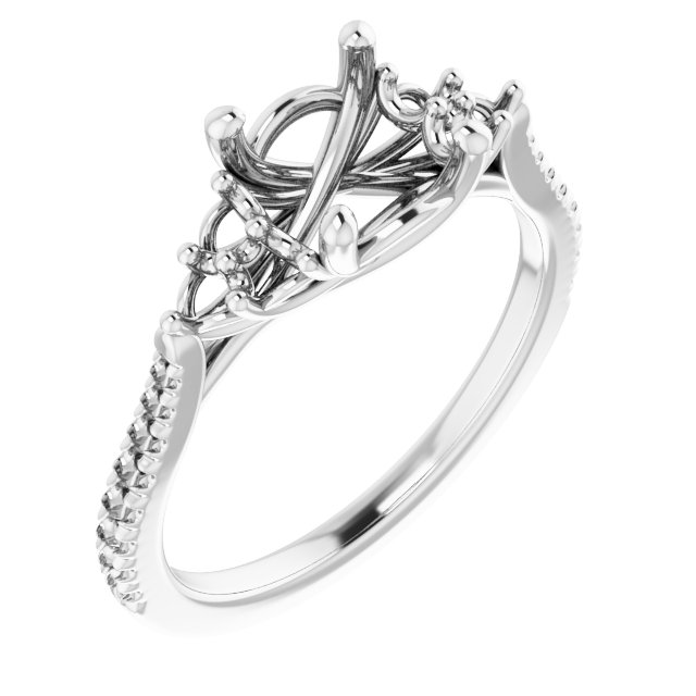 French-Set Accented Engagement Ring
