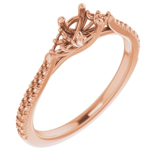 French-Set Accented Engagement Ring
