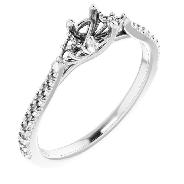 French-Set Accented Engagement Ring