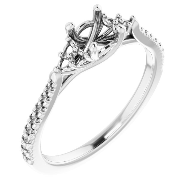 French-Set Accented Engagement Ring