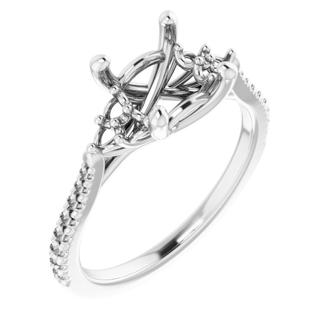 French-Set Accented Engagement Ring