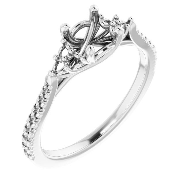 French-Set Accented Engagement Ring
