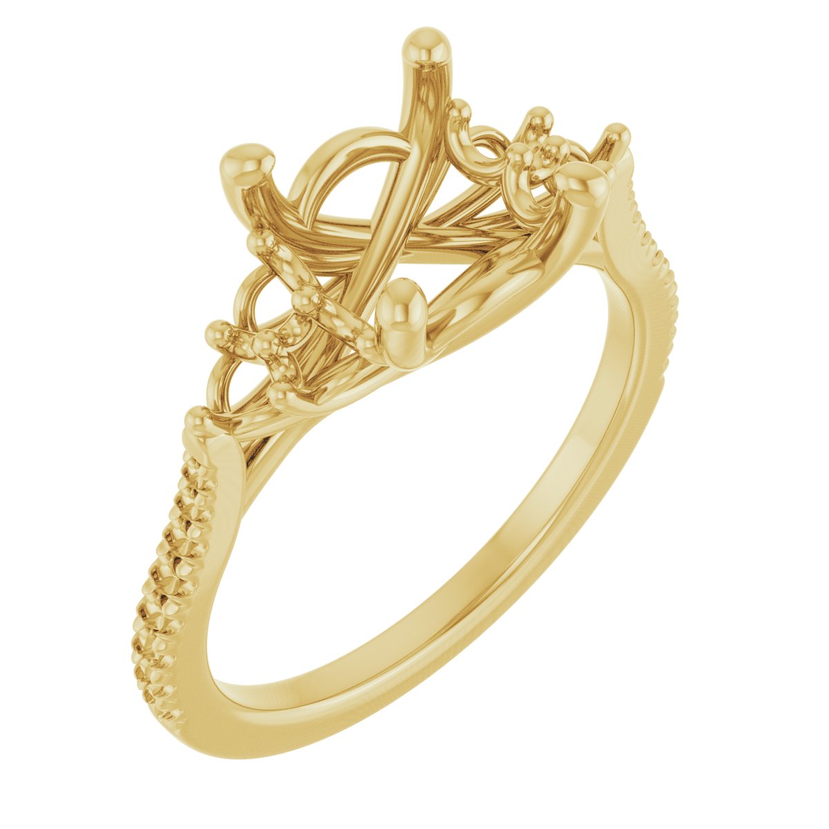 French-Set Accented Engagement Ring