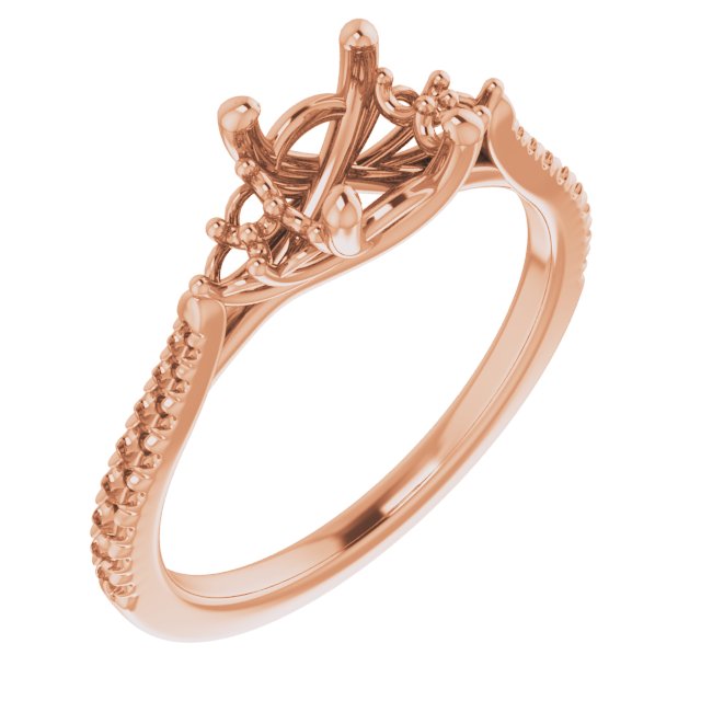 French-Set Accented Engagement Ring