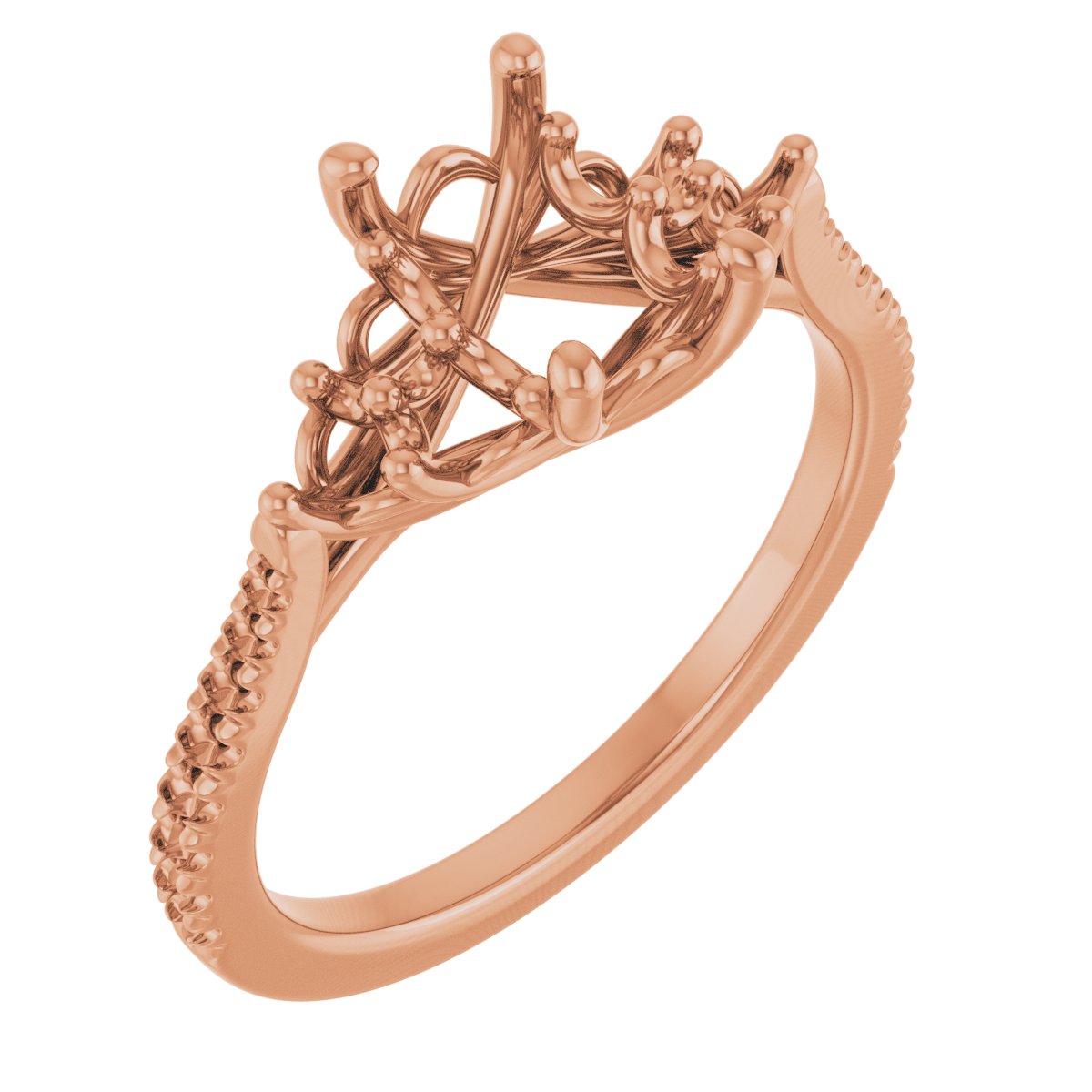 French-Set Accented Engagement Ring
