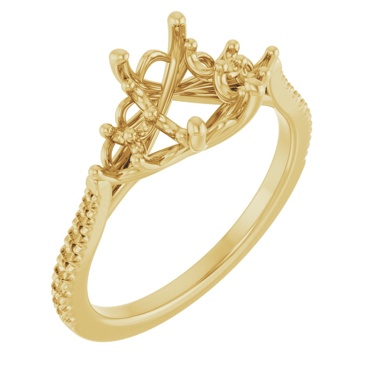French-Set Accented Engagement Ring