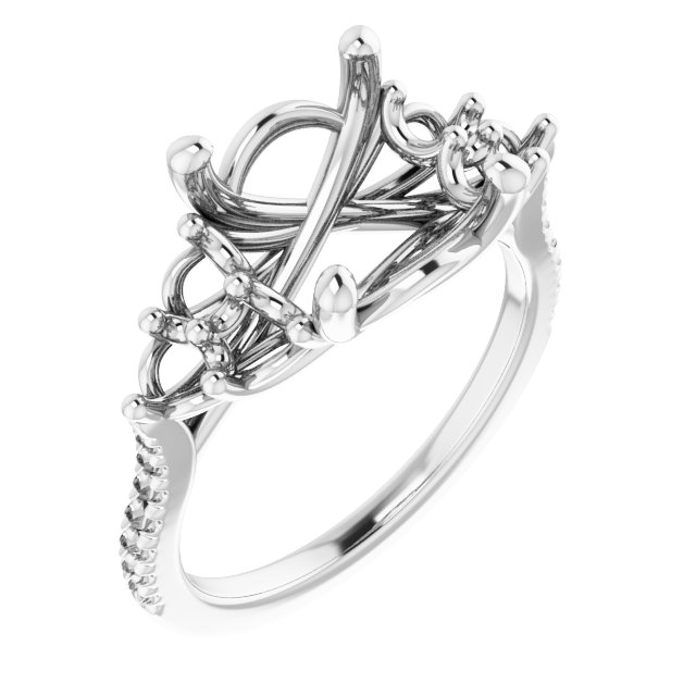 French-Set Accented Engagement Ring