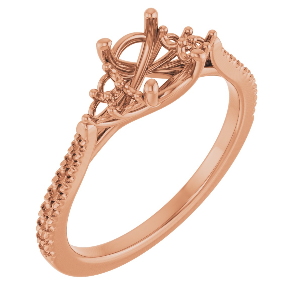 French-Set Accented Engagement Ring