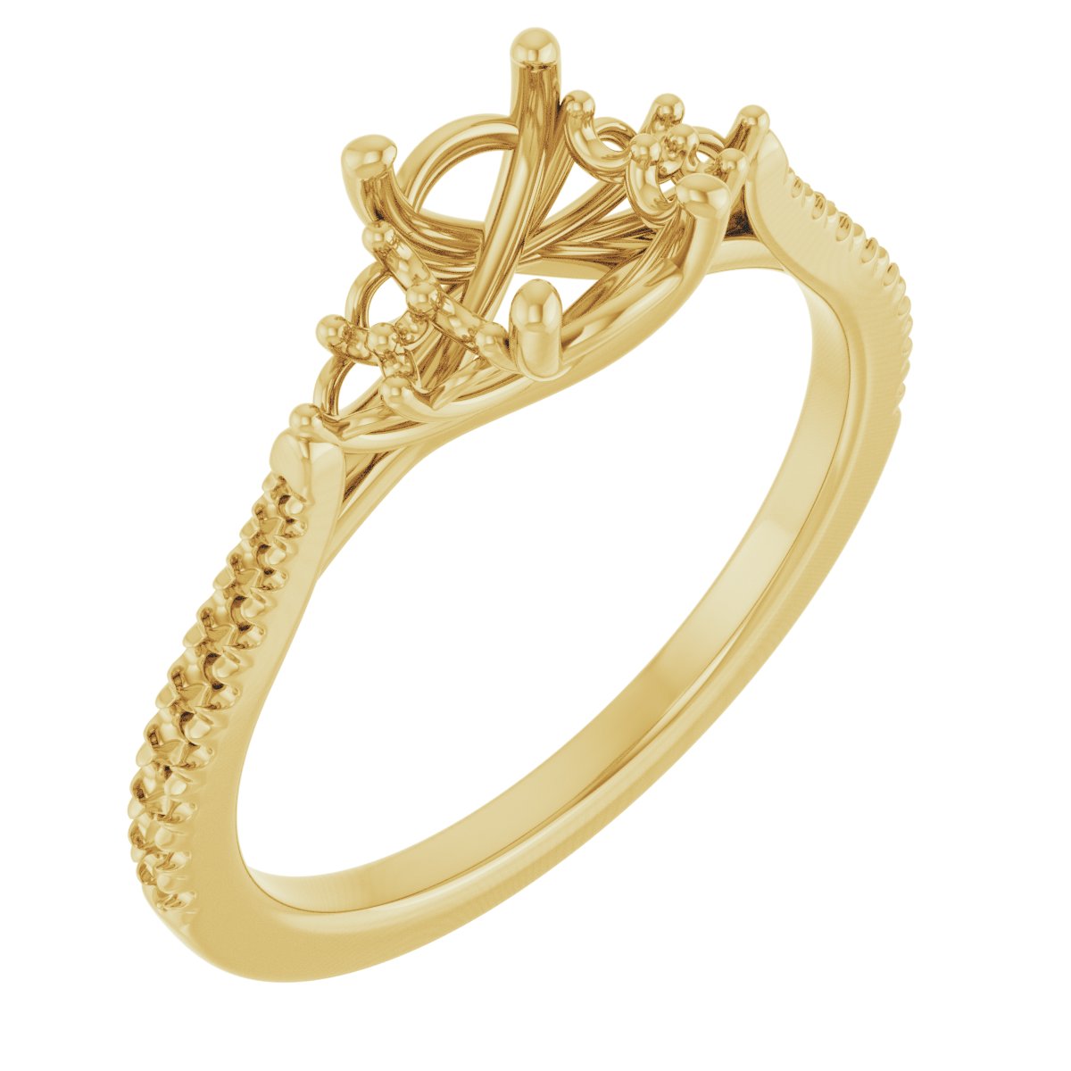 French-Set Accented Engagement Ring
