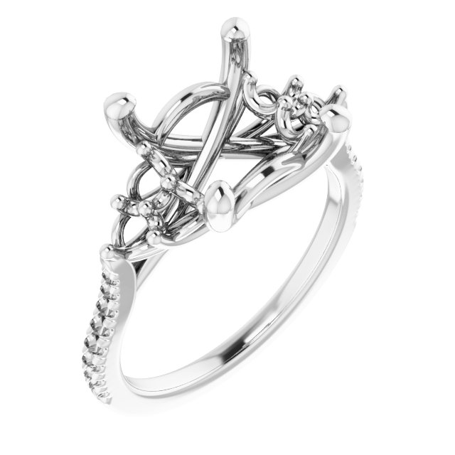 French-Set Accented Engagement Ring