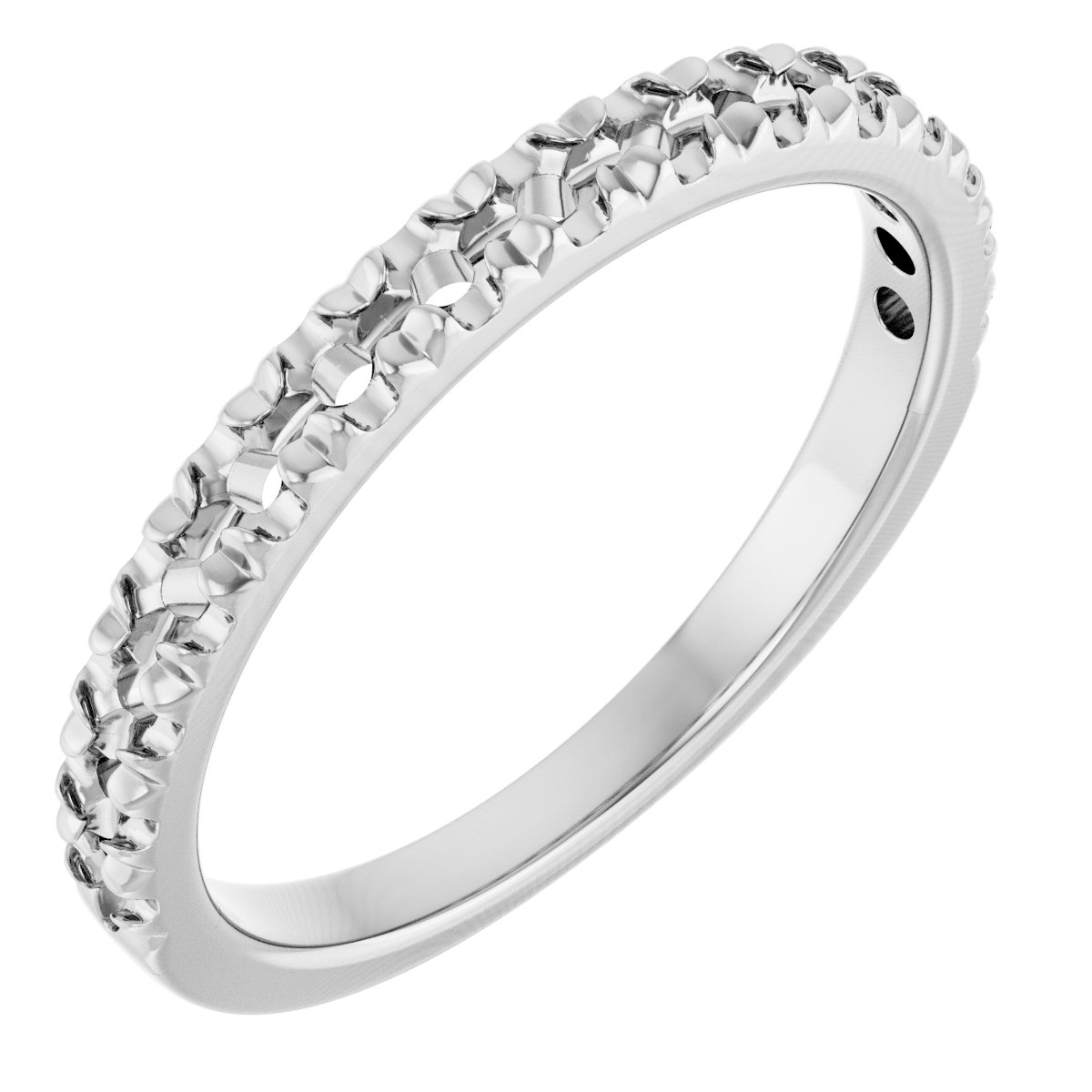 14K White 3/8 CTW Natural Diamond Anniversary Band