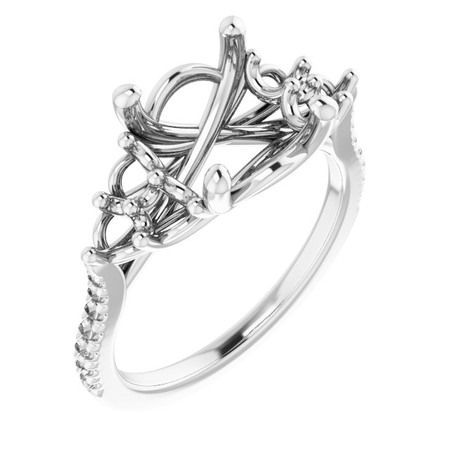 French-Set Accented Engagement Ring