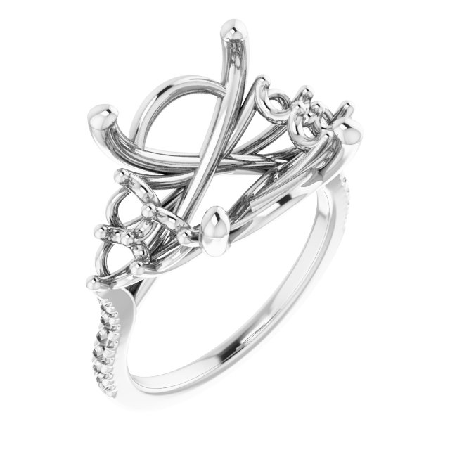 French-Set Accented Engagement Ring