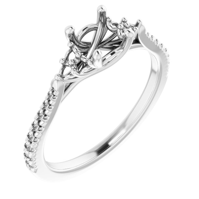 French-Set Accented Engagement Ring