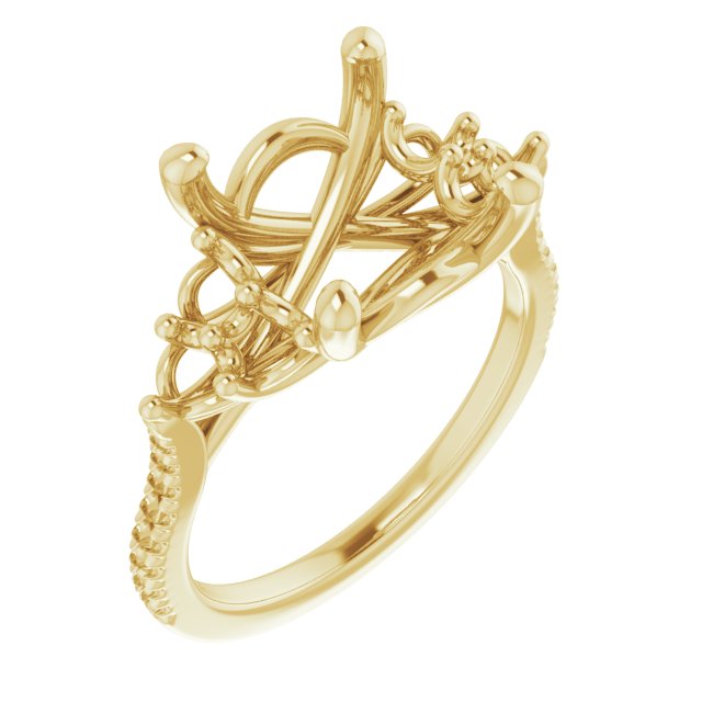 French-Set Accented Engagement Ring