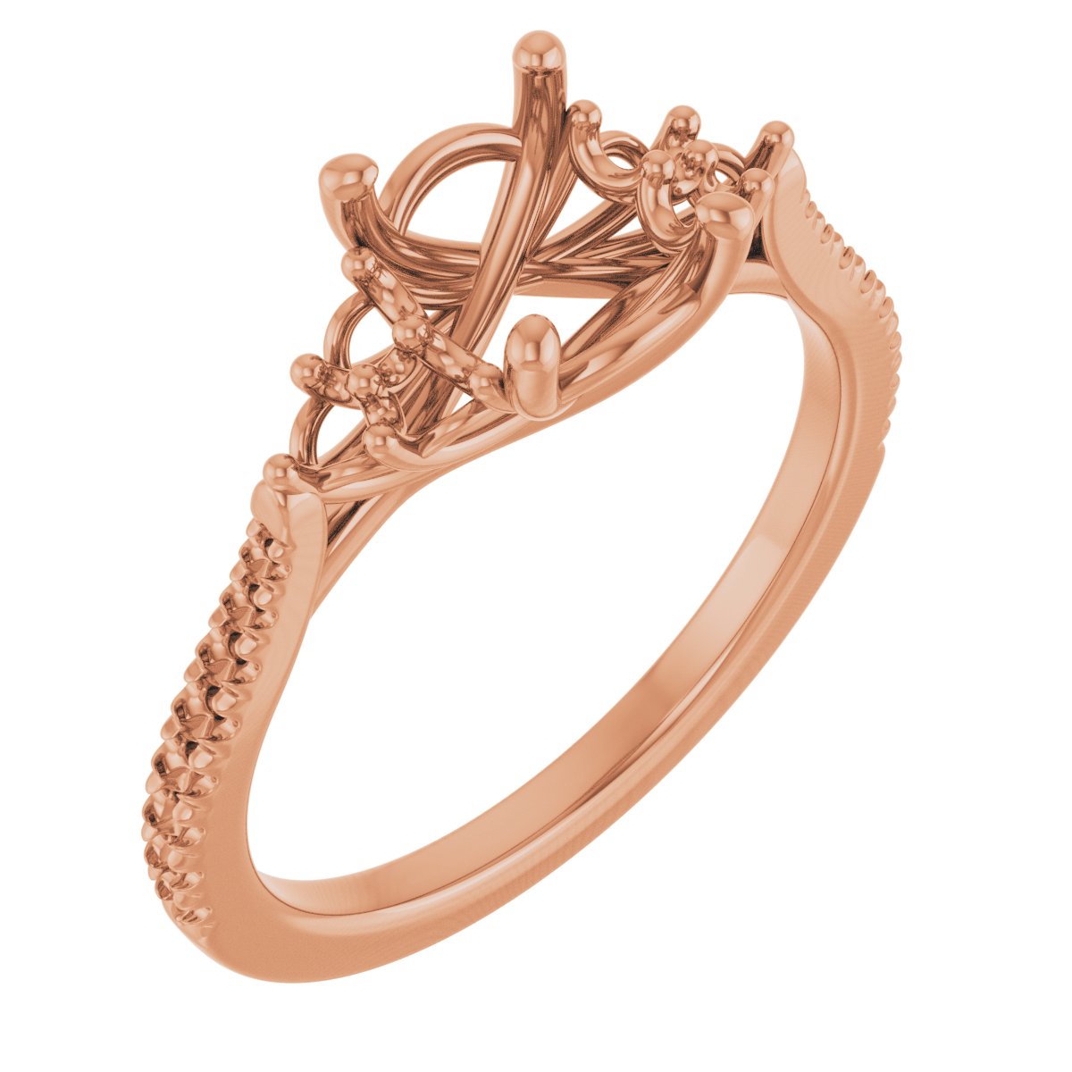French-Set Accented Engagement Ring