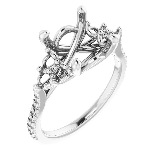 French-Set Accented Engagement Ring