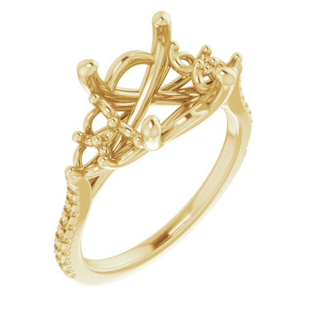French-Set Accented Engagement Ring
