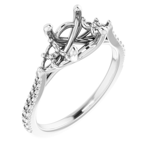 French-Set Accented Engagement Ring
