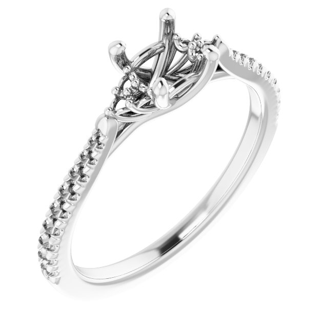 French-Set Accented Engagement Ring