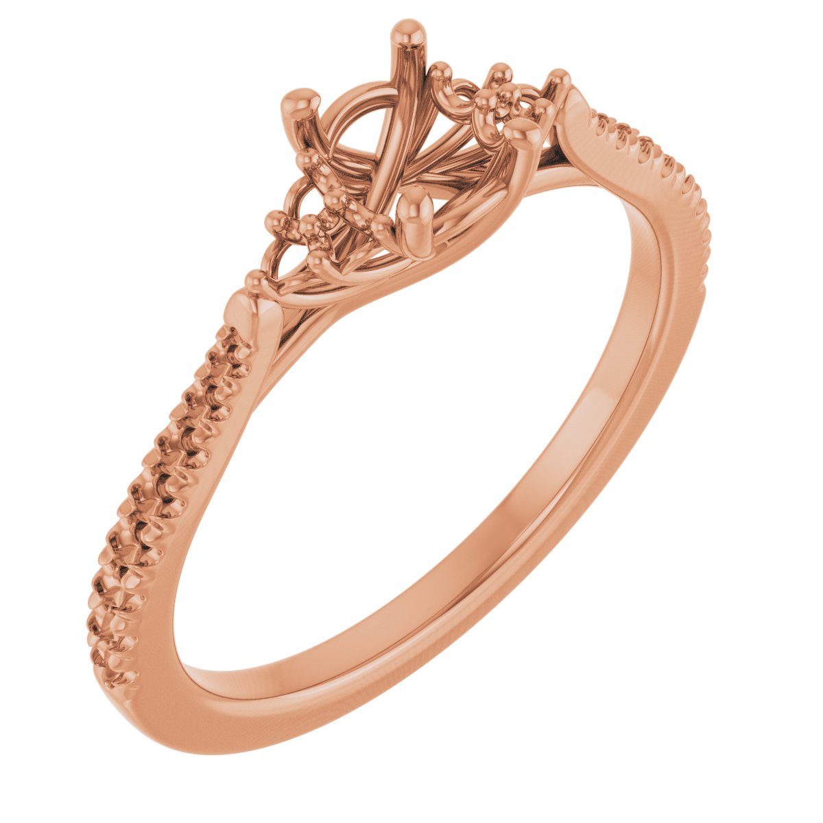French-Set Accented Engagement Ring