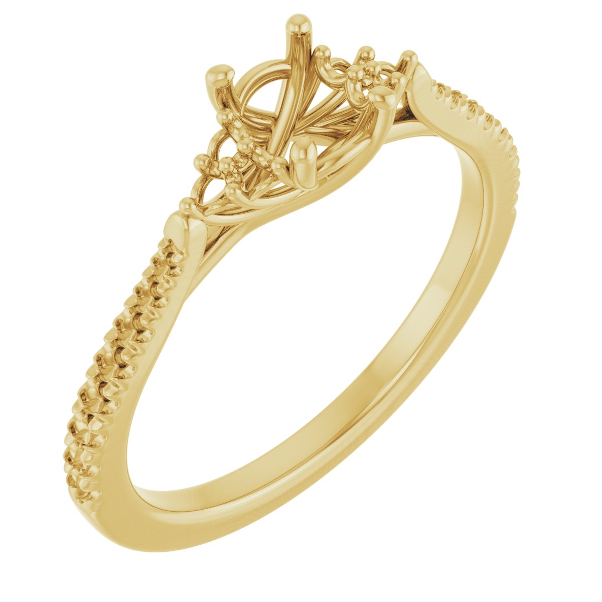 French-Set Accented Engagement Ring