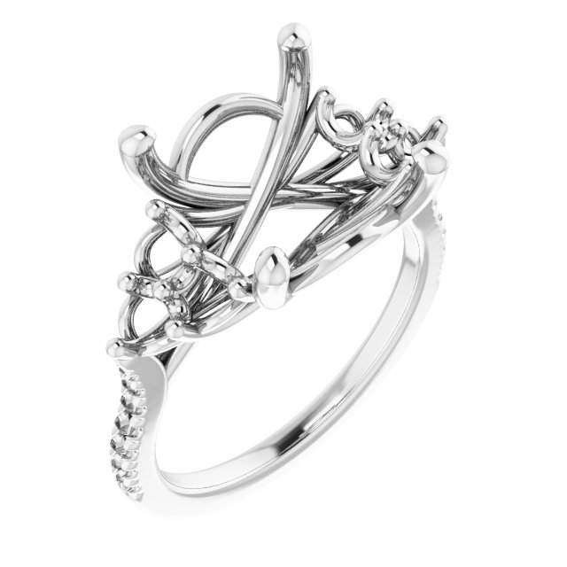 French-Set Accented Engagement Ring