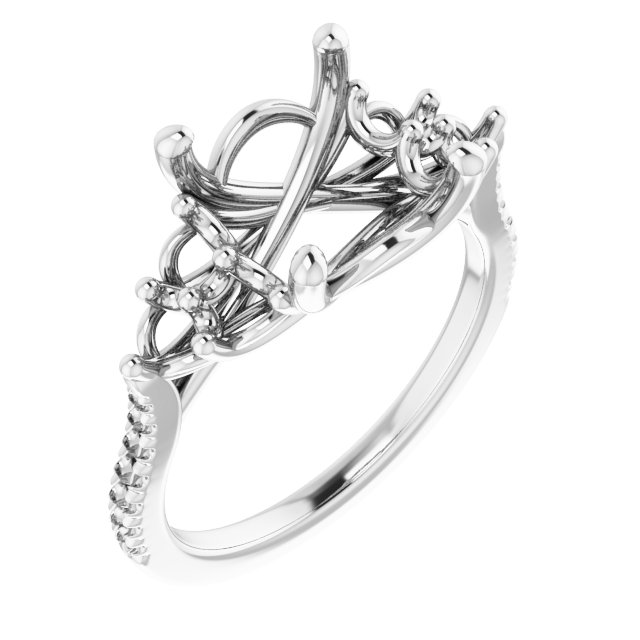 French-Set Accented Engagement Ring