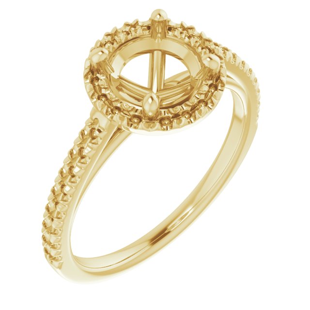 French-Set Halo-Style Engagement Ring