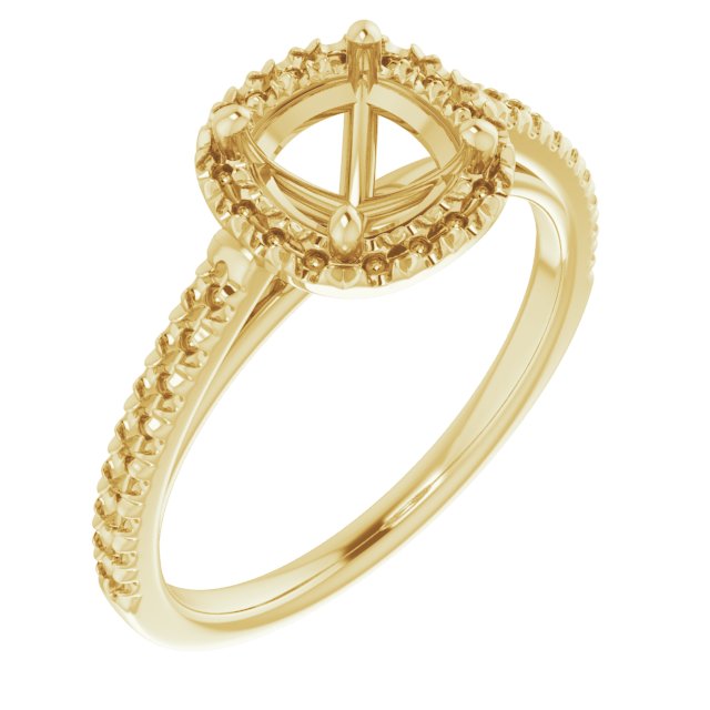 French-Set Halo-Style Engagement Ring