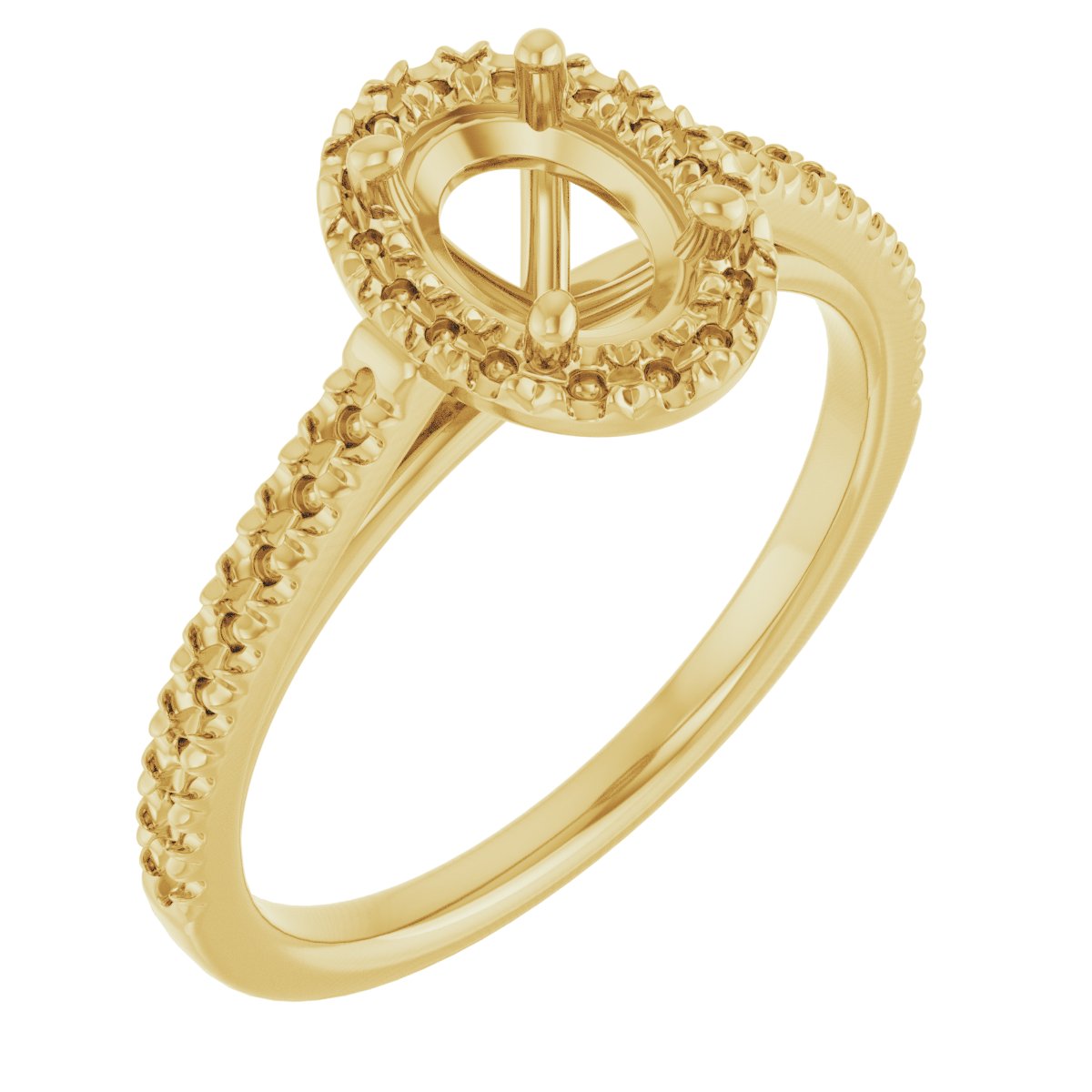 French-Set Halo-Style Engagement Ring