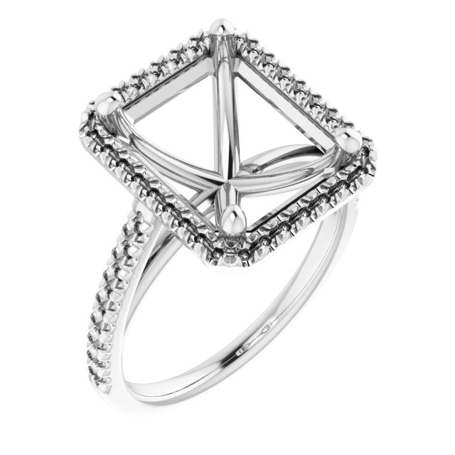 French-Set Halo-Style Engagement Ring