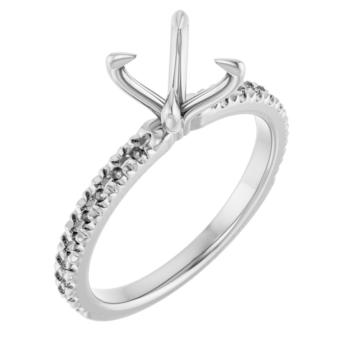 Claw-Prong French-Set Engagement Ring
