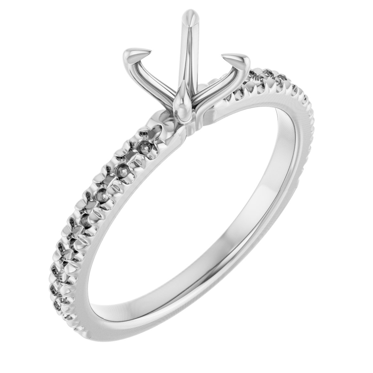 Claw-Prong French-Set Engagement Ring