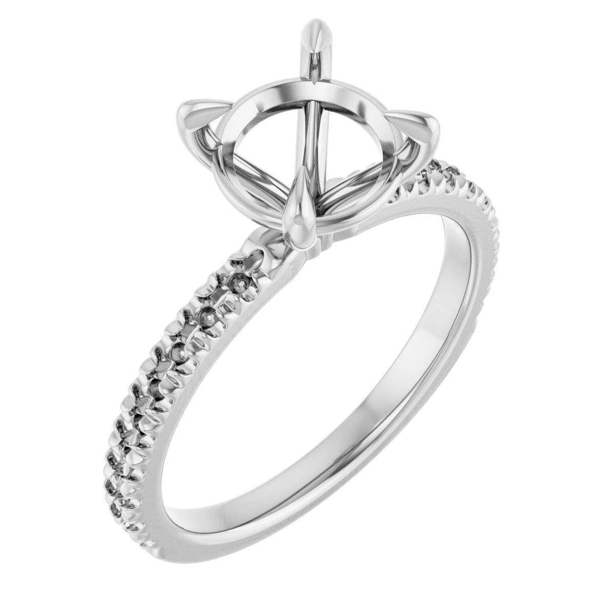 Claw-Prong French-Set Engagement Ring