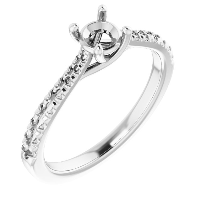 French-Set Accented Engagement Ring