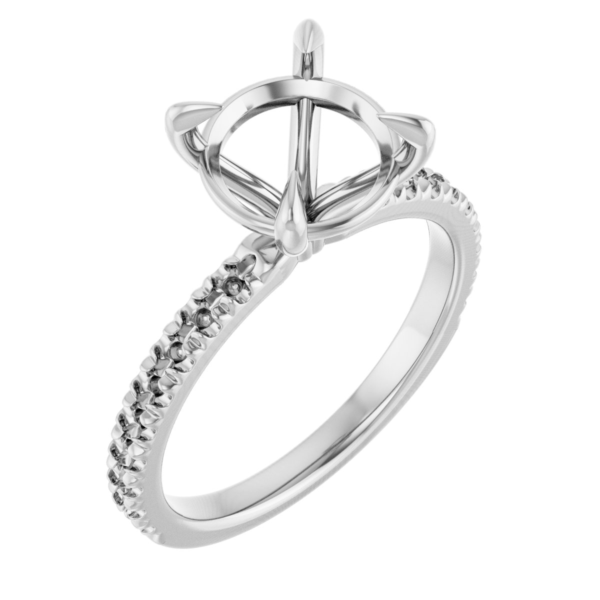 Claw-Prong French-Set Engagement Ring